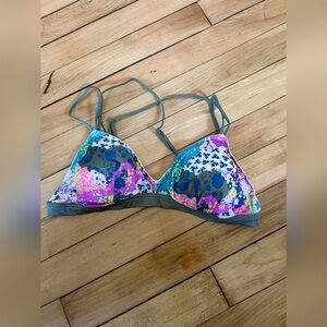 Victoria’s Secret colorful floral patch print bikini top